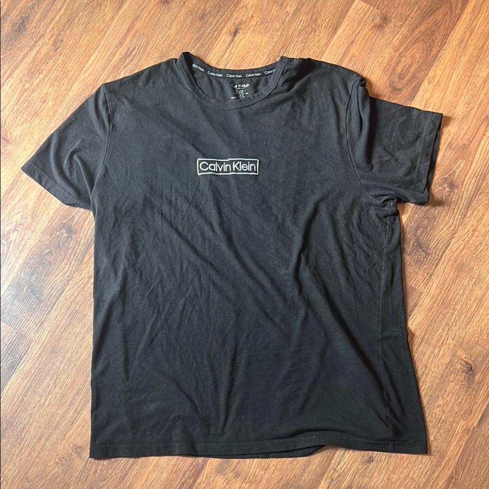 XL Calvin Klein Black Short Sleeve Tee - Embroidered Logo - Picture 8 of 8